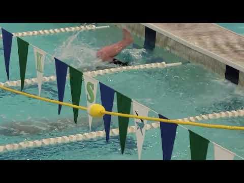 Video of 200 yard freestyle- in the black tech suit with black cap