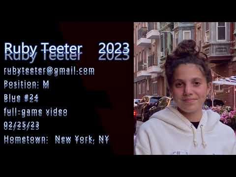 Video of Ruby Teeter 2023 Soccer Full-game Video from 2/25/23