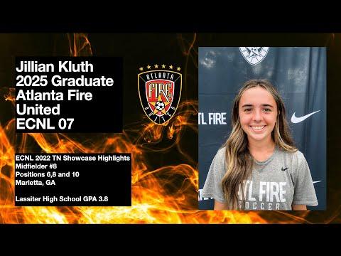 Video of Jillian Kluth 2025 ECNL Midfielder Showcase HL