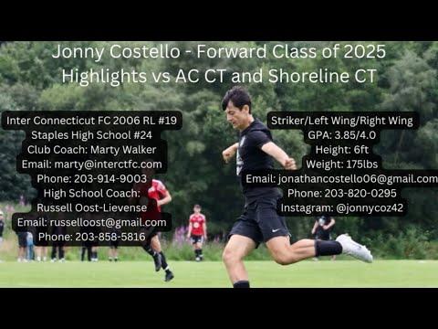 Video of Jonny Costello 2025 FWD Highlights vs. AC CT and Shoreline CT