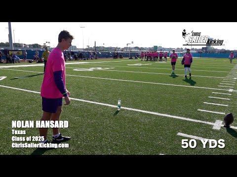 Video of 2025 Nolan Hansard - Chris Sailer Kicking  Camp Oct. 2022 