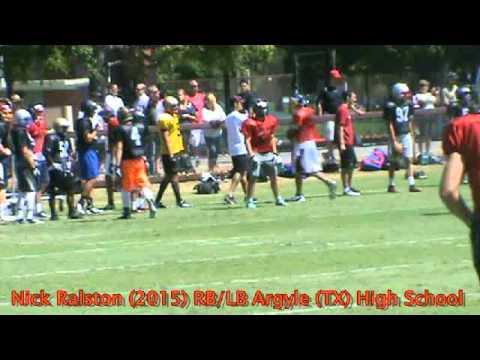 Video of Nick Ralston (2015) Argyle (TX) High School, Stanford University Elite Receiver Camp 6-19-13
