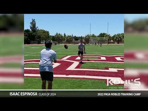 Video of Kohls Kicking Camp Isaac Espinosa
