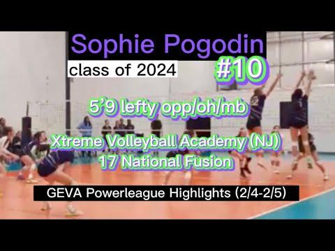 Video of Sophie Pogodin #10 (class of 2024) I GEVA Powerleague Highlights (2/4-2/5) | 5'9" lefty opp/oh/mb
