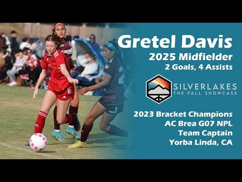 Video of Gretel Davis 2025 Midfielder Silverlakes Fall Showcase Highlights