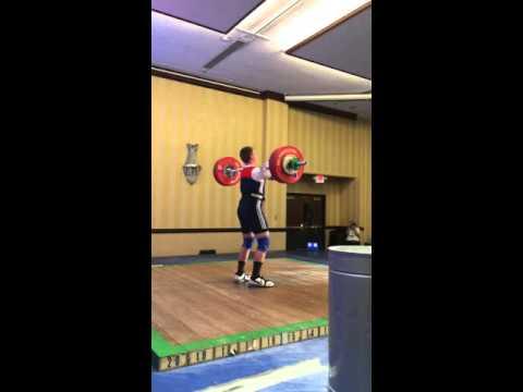 Video of Soren Jensen 137 kg (302 lb) clean and jerk, Youth Nationals, Minneapolis, MN