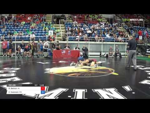 Video of Cadet FS 100 Round of 64 - Riley Bettich (MI) vs. Cael Swensen (MN)