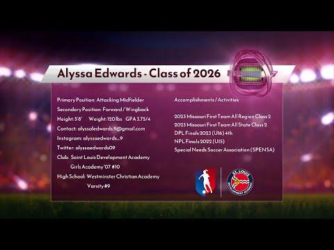 Video of Alyssa Edwards #10 STLDA GA '07 Highlights Fall 2023 Girls Academy League (Frontier Conference)