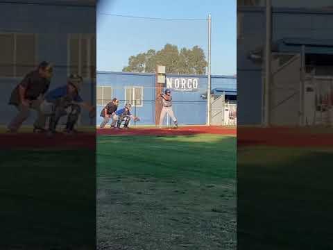Video of Norco 11/18 lineout 105 exit velocity 