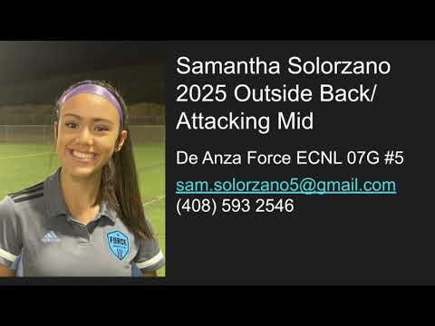 Video of Samantha Solorzano De Anza Force ECNL 07 Davis Showcase Highlights 2023