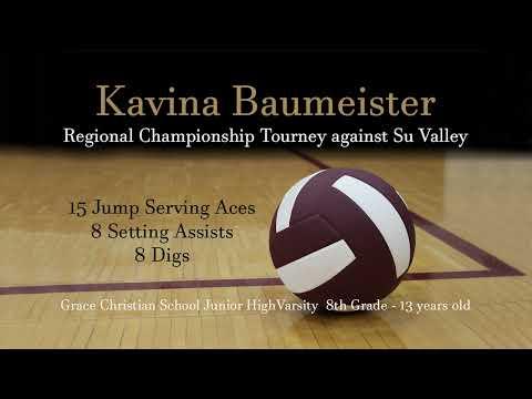 Video of Kavina 8th Grade Regional Tourney against SuValley