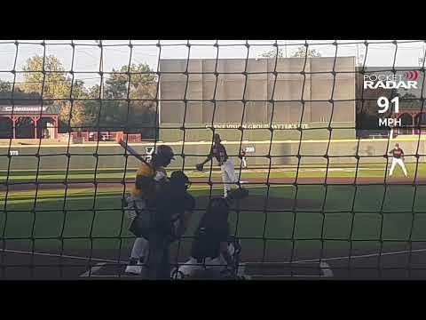 Video of JUCO SO. LHP Brigden Parker with 91 mph pitch