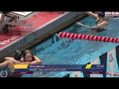 Video of Marin Benoit '26 100 Butterly D2 NEPSAC Record 57:42