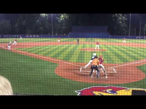 Video of Mason Jones 2017.  #21 at the plate, 3-2 count, Triple to the RF Wall.  Kansas Univ Showcase 2016