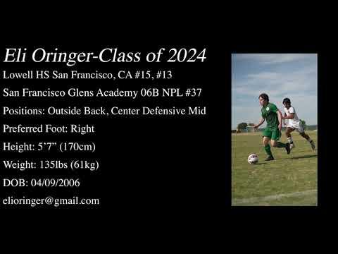 Video of Eli Oringer 2022-2023 Soccer Season Highlights (Class of 2024)