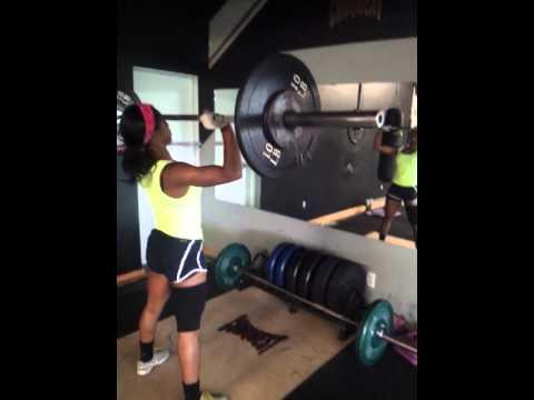 Video of 75 POUNDS POWER-CLEAN SQUAT LIFTS