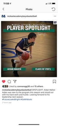 Aidan Maher Men's Basketball recruiting profile image