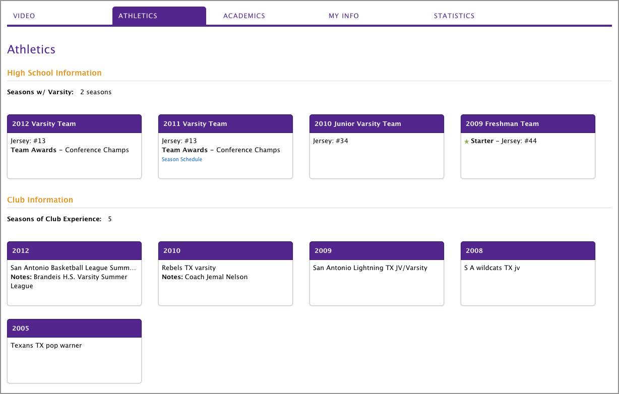Sample Athletic Resumes NCSA - Athletics