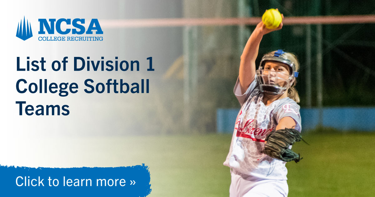 D1 Softball Colleges A Complete List