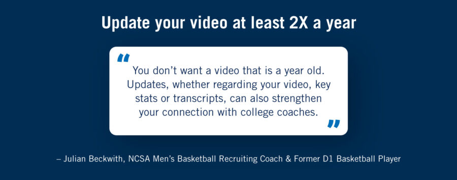 update your video at least twice per year a blue and white screen with text